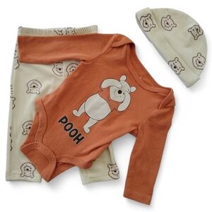 Disney Baby Winnie The Pooh Onesie Bodysuit Pants Hat And PJ Bundle - 3-6 Months
